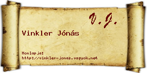 Vinkler Jónás névjegykártya